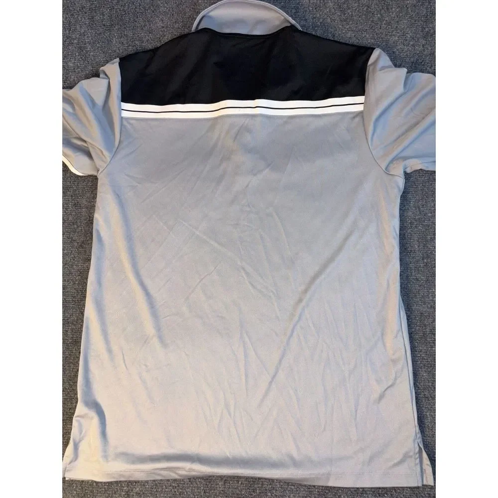 adidas Polo Shirt Mens Medium Gray Golf Performance Short Sleeve Collared‎ Logo